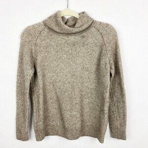 Muji Womens Turtleneck Pullover Sweater Wool Yak Brown Size XS Non-Itchy Soft